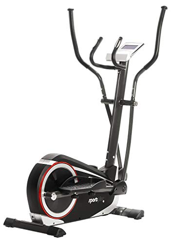 SportPlus SP-ET-9600-iE Bicicleta Elíptica con Aplicación para Smartphone, 24 Niveles de Resistencia, Sensores de Pulso Manual, Peso del Usuario 150 kg, 120x62x160cm