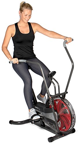 SportPlus SP-FB-1000 Bicicleta estática con Resistencia de Aire-Función Brazos Bicicleta Elíptica-Entrenamiento Cardiovascular, 115x70x122cm