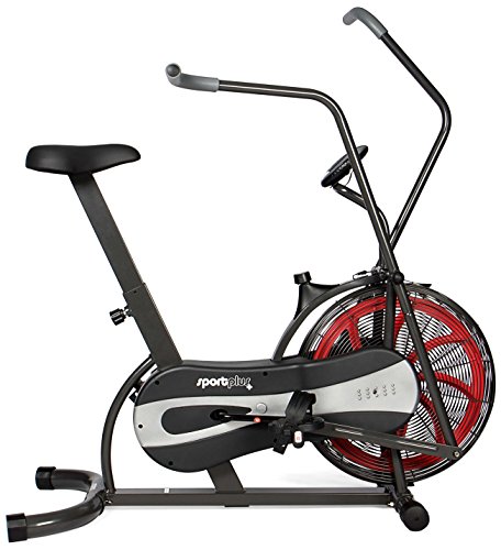 SportPlus SP-FB-1000 Bicicleta estática con Resistencia de Aire-Función Brazos Bicicleta Elíptica-Entrenamiento Cardiovascular, 115x70x122cm