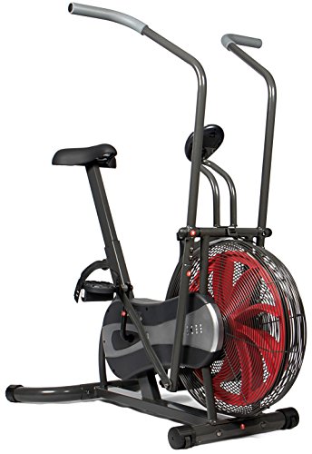 SportPlus SP-FB-1000 Bicicleta estática con Resistencia de Aire-Función Brazos Bicicleta Elíptica-Entrenamiento Cardiovascular, 115x70x122cm