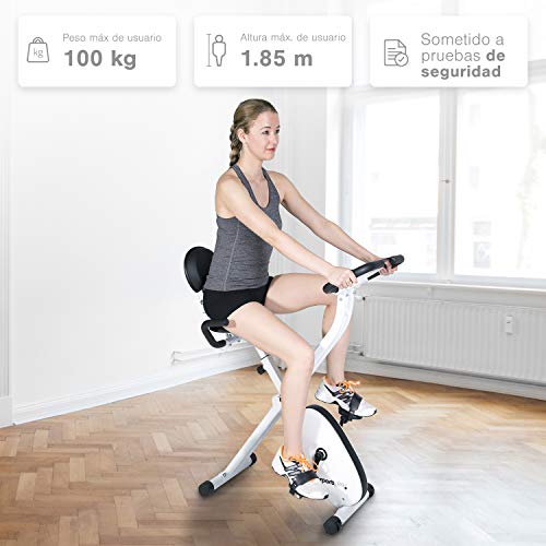 SportPlus SP-HT-1004-iE Bicicleta Estática Plegable con Control de Aplicaciones, Google Street View, Sillín Confortable, Manillar, 8-24 Niveles de Resistencia, Multicolor, 83 x 45 x 111 cm