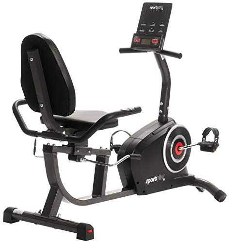 SportPlus SP-RB-9500-iE Bicicleta Estática, Asiento Reclinable, Ordenador, Diferentes Niveles y Sensores de Pulso, Compatible con CardioFit, Google Street View y KinoMap