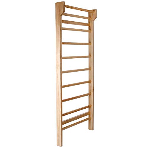 SportPlus SP-SL-195 Espaldera de Madera Maciza, Barras de Pared para Niños y Adultos, 195x80x14cm