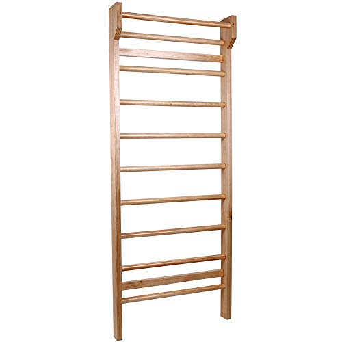 SportPlus SP-SL-195 Espaldera de Madera Maciza, Barras de Pared para Niños y Adultos, 195x80x14cm