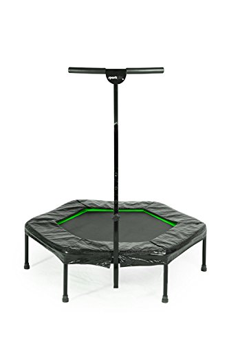 SportPlus Trampolín Fitness con Mango Regulable – Cama Elástica para Adultos – Ideal para Ejercicios en Casa - Carga Máxima de 130 Kg - Diámetro 110 cm