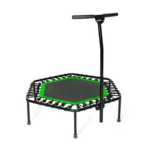 SportPlus Trampolín Fitness con Mango Regulable – Cama Elástica para Adultos – Ideal para Ejercicios en Casa - Carga Máxima de 130 Kg - Diámetro 110 cm