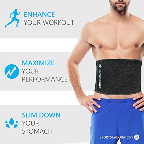 Sports Laboratory Waist Trainer PRO+ Cinturón Deportivo Para Entrenamiento, Hombres/Mujeres, Reduce Cintura, Baja Peso, Adelgaza el Cuerpo, Soporte Lumbar, Talla Única Ajustable Con Bolsa y Guía