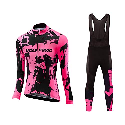 Sports Wear UGLYFROG Ropa Ciclismo Otoño/Invierno/Mujer - Cicicleta de montaña Ciclismo Maillot MTB de Manga Larga y Culotte Pantalones Acolchado 3D Sets