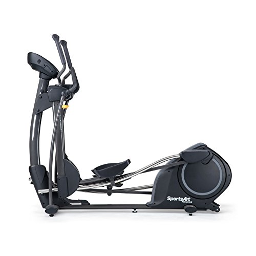 sportsart E835 bicicleta elíptica elíptica máquina – Cardio, Fitness, deporte, ejercicio, adhesivo, con pedal myflex acolchado, toma auricular Jack, 2 x puertos USB, Ipod Conector Option, peso Maximal del usuario: 400 kg