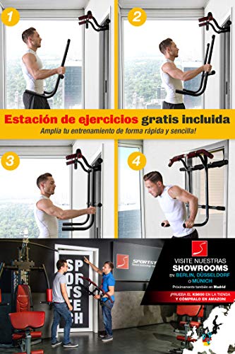 Sportstech 6en1 Barra de Dominadas - Marca de Calidad Alemana - Barra para Puerta sin Taladrar, Entrenamiento de Fuerza Crossfit en casa, KS600 Multifuncional + eBook Gratis