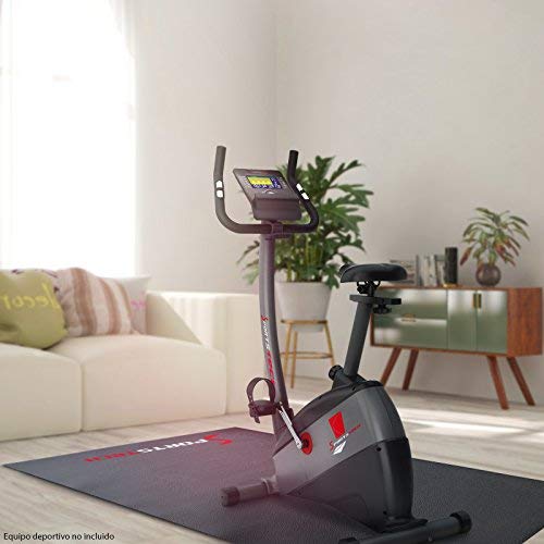 Sportstech, Alfombra Fitness 4-6mm para máquina de Ejercicios o Bicicleta. Estera Gimnasio,Esterilla Antideslizante y Resistente al Sudor para Yoga,Pilates Bikram, BM216 Negra (2000x1000x6 mm)