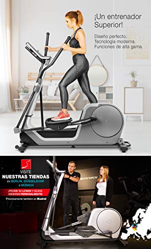 Sportstech Bicicleta elíptica LCX800, Luxus Pantalla Android Multifuncional, Volante 24Kg, App Smartphone,Bluetooth,Compatible con Pulseras de Actividad,12 programas de Entrenamiento.