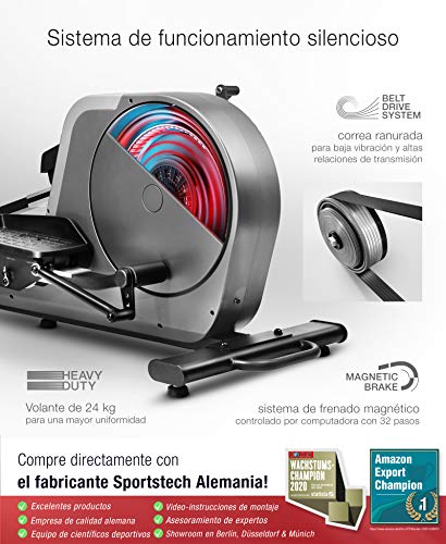 Sportstech Bicicleta elíptica LCX800, Luxus Pantalla Android Multifuncional, Volante 24Kg, App Smartphone,Bluetooth,Compatible con Pulseras de Actividad,12 programas de Entrenamiento. Sportstech Bicicleta elíptica LCX800, Luxus Pantalla Android Multifuncional, Volante 24Kg, App Smartphone,Bluetooth,Compatible con Pulseras de Actividad,12 programas de Entrenamiento.