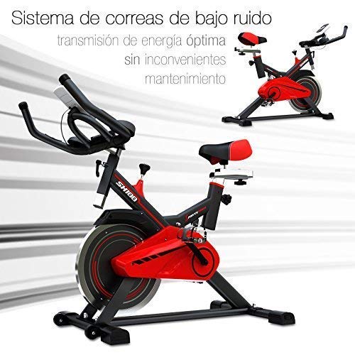 Sportstech Bicicleta Estática Profesional | Bicicleta de Ejercicio con Volante de Inercia 13kg y eBook | Bicicleta para casa - Video Eventos & App Multijugador | Bicicleta Fitness hasta 120 Kg | SX100