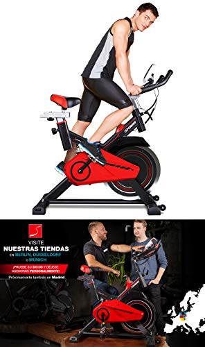 Sportstech Bicicleta Estática Profesional | Bicicleta de Ejercicio con Volante de Inercia 13kg y eBook | Bicicleta para casa - Video Eventos & App Multijugador | Bicicleta Fitness hasta 120 Kg | SX100