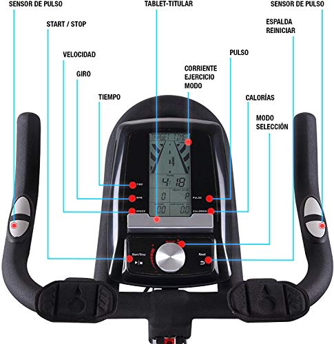 Sportstech Bicicleta estática profesional SX500 -Marca de Calidad Alemana -Eventos en vivo y App Multijugador, volante de 25KG, compatible con pulsómetro, Pedales de Click SPD, hasta 150KG, con eBook