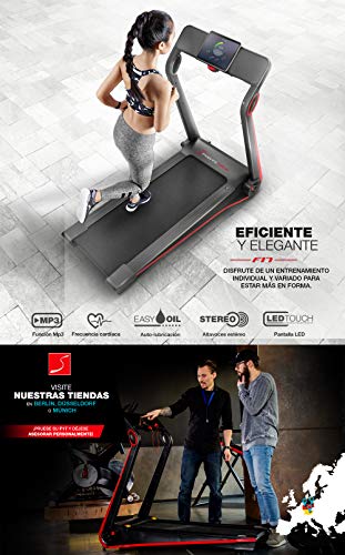 Sportstech Cinta de Correr F17 - Marca de Calidad Alemana - Eventos en Vivo & App multijugador - Sistema de Plegado Fácil, Sin Montaje, 12 KM/H, 2.5PS, cinturón de Pulso + Sistema de lubricación