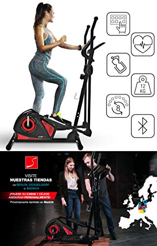 Sportstech CX608 Bicicleta Elíptica para Casa | Marca de Calidad Alemana | Video Eventos, App Multijugador & Consola Bluetooth | Elíptica con Cinturón de Pulso | Entrenamiento | Soporte para Tablet