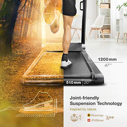 Sportstech FX300 Cinta de Correr Ultra Fina - Marca de Calidad Alemana - Live Videos & App Multiplayer, Superficie de Correr Gigante 51x122cm y sin Montaje, 16 km/h, USB, Pulsómetro Compatible (FX300)