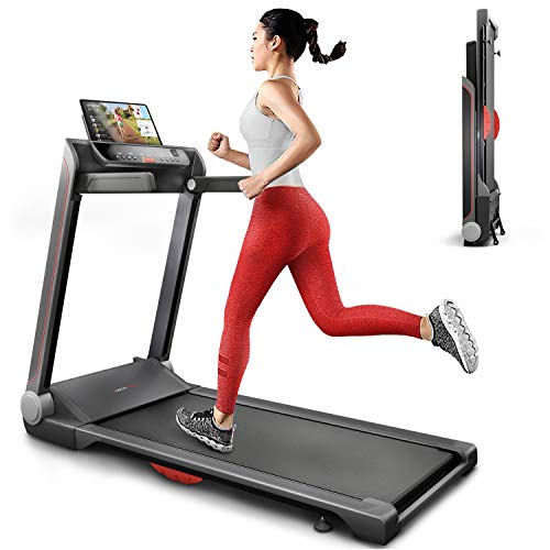 Sportstech FX300 Cinta de Correr Ultra Fina - Marca de Calidad Alemana - Live Videos & App Multiplayer, Superficie de Correr Gigante 51x122cm y sin Montaje, 16 km/h, USB, Pulsómetro Compatible (FX300)