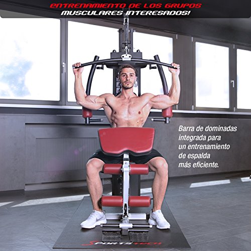 Sportstech HGX100 Multiestación musculación Premium 45en1 Sirve para innumerables Posibilidades de Entrenamiento. Máquina de Pesas Robusta con Torre de tracción