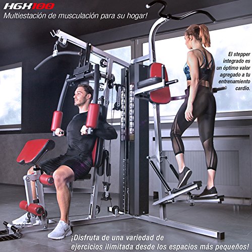 Sportstech HGX200 Multiestación musculación Premium 45en1 Sirve para innumerables Posibilidades de Entrenamiento. Máquina de Pesas con Torre de tracción