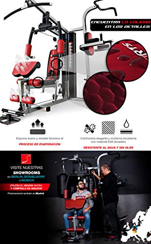 Sportstech HGX200 Multiestación musculación Premium 45en1 Sirve para innumerables Posibilidades de Entrenamiento. Máquina de Pesas con Torre de tracción