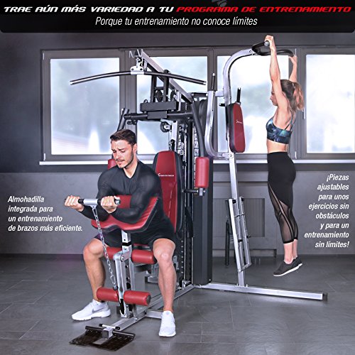 Sportstech HGX200 Multiestación musculación Premium 45en1 Sirve para innumerables Posibilidades de Entrenamiento. Máquina de Pesas con Torre de tracción