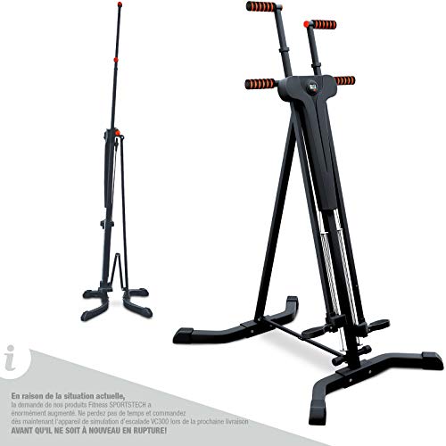 Sportstech Innovador Stepper & Escalador Vertical 2en1 - Ejercicio con Movimientos de Escalada, Plegable, VC300 con diseño Antideslizante - Ideal para Ejercicios con intervalos de Alta Intensidad