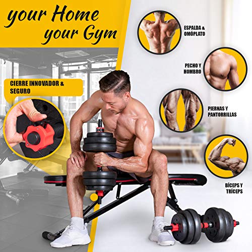 Sportstech Juego de Mancuernas innovadoras 2en1 AH150 | Mancuernas y Pesas | Set de Mancuernas de 20kg, 30kg y 40kg| Cierre de Seguridad + Conector Extra Largo 400mm | Fitness para Hombres y Mujeres Sportstech Juego de Mancuernas innovadoras 2en1 AH150 | Mancuernas y Pesas | Set de Mancuernas de 20kg, 30kg y 40kg| Cierre de Seguridad + Conector Extra Largo 400mm | Fitness para Hombres y Mujeres
