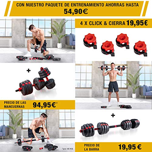 Sportstech Juego de Mancuernas innovadoras 2en1 AH150 | Mancuernas y Pesas | Set de Mancuernas de 20kg, 30kg y 40kg| Cierre de Seguridad + Conector Extra Largo 400mm | Fitness para Hombres y Mujeres Sportstech Juego de Mancuernas innovadoras 2en1 AH150 | Mancuernas y Pesas | Set de Mancuernas de 20kg, 30kg y 40kg| Cierre de Seguridad + Conector Extra Largo 400mm | Fitness para Hombres y Mujeres