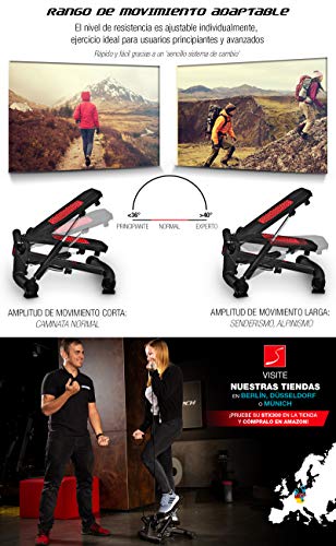 Sportstech Twister Stepper 2 en 1 Cuerdas de Resistencia - STX300 Escaladora y Swing Stepper para usuarios Principiantes y avanzados con Pantalla Multifuncional