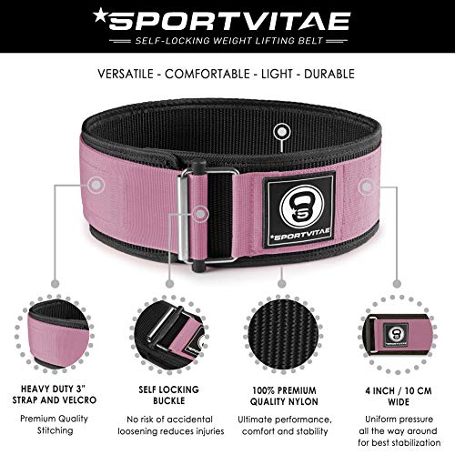 Sportvitae - Cinturón AUTOBLOCANTE Levantamiento de Pesas Nailon - Ideal Crossfit Musculación Halterofilia Powerlifting Fitness Entrenamientos de Fuerza - Ligero Resistente Ajustable - Hombre y Mujer Sportvitae - Cinturón AUTOBLOCANTE Levantamiento de Pesas Nailon - Ideal Crossfit Musculación Halterofilia Powerlifting Fitness Entrenamientos de Fuerza - Ligero Resistente Ajustable - Hombre y Mujer