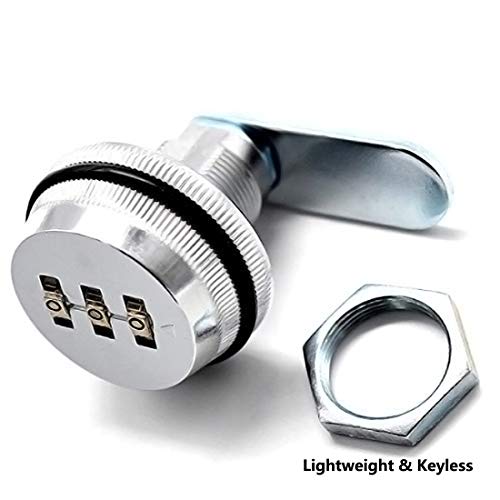 Spotact Combinacion Cam Lock Cerraduras de Seguridad Cromo Brillante Generador Cerradura Codificada Para Caja de Aleacion de Zinc Gabinete (3 Paquete-2cm) Spotact Combinacion Cam Lock Cerraduras de Seguridad Cromo Brillante Generador Cerradura Codificada Para Caja de Aleacion de Zinc Gabinete (3 Paquete-2cm)