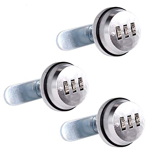 Spotact Combinacion Cam Lock Cerraduras de Seguridad Cromo Brillante Generador Cerradura Codificada Para Caja de Aleacion de Zinc Gabinete (3 Paquete-2cm) Spotact Combinacion Cam Lock Cerraduras de Seguridad Cromo Brillante Generador Cerradura Codificada Para Caja de Aleacion de Zinc Gabinete (3 Paquete-2cm)