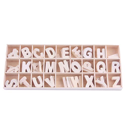 Sprießen 130 Piezas (5 letras cada una), Números de letras de Madera Natural en Mayúsculas Ideal para Manualidades Colgantes Decoración de Bricolaje Muestra la Decoración del hogar