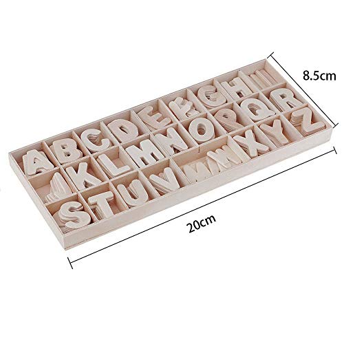 Sprießen 130 Piezas (5 letras cada una), Números de letras de Madera Natural en Mayúsculas Ideal para Manualidades Colgantes Decoración de Bricolaje Muestra la Decoración del hogar