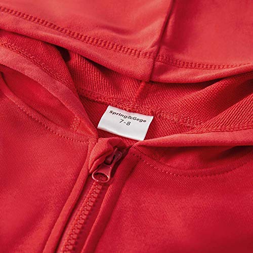 Spring&Gege Niños Casual Sudaderas con Cremallera Top de Algodón Rojo 3-4 Años Spring&Gege Niños Casual Sudaderas con Cremallera Top de Algodón Rojo 3-4 Años