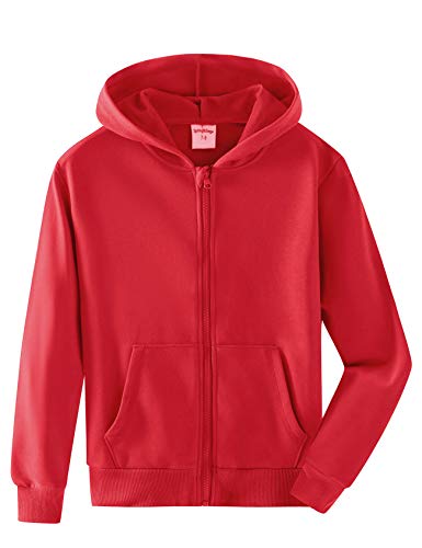 Spring&Gege Niños Casual Sudaderas con Cremallera Top de Algodón Rojo 3-4 Años