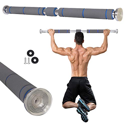 Springos - Barra de dominadas, para entrenamiento de fuerza, de acero, 80-130 cm