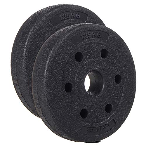 SPRINGOS - Discos para pesas (1 kg, 1,25 kg, 2,5 kg, 5 kg, 10 kg, 15 kg, 20 kg, de plástico, con peso) para acondicionamiento físico, 1,25 kg. SPRINGOS - Discos para pesas (1 kg, 1,25 kg, 2,5 kg, 5 kg, 10 kg, 15 kg, 20 kg, de plástico, con peso) para acondicionamiento físico, 1,25 kg.