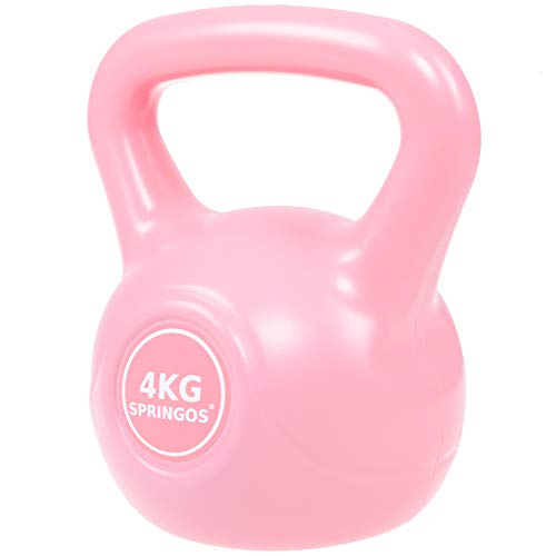 SPRINGOS Pesa rusa Pesa rusa Pesas Pesas Pesas para Mujeres Levantamiento de Pesas Equipo Deportivo Fitness Entrenamiento Pesas Ejercicio Pesas Musculaciones Entrenamiento de Fuerza (Rosa 4kg)