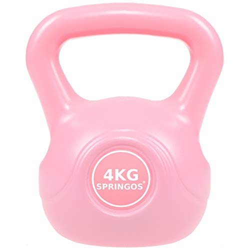 SPRINGOS Pesa rusa Pesa rusa Pesas Pesas Pesas para Mujeres Levantamiento de Pesas Equipo Deportivo Fitness Entrenamiento Pesas Ejercicio Pesas Musculaciones Entrenamiento de Fuerza (Rosa 4kg)