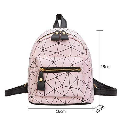 SQDP - Mochila para Mujer (Piel sintética), diseño de celosía, Plata (Plateado) - acqa-160