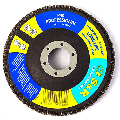 S&R 20 Disco de Láminas 115 mm para Madera y Metal. 5 discos cada grano : P40/60/80/120. Disco abrasivos para amoladora angular S&R 20 Disco de Láminas 115 mm para Madera y Metal. 5 discos cada grano : P40/60/80/120. Disco abrasivos para amoladora angular