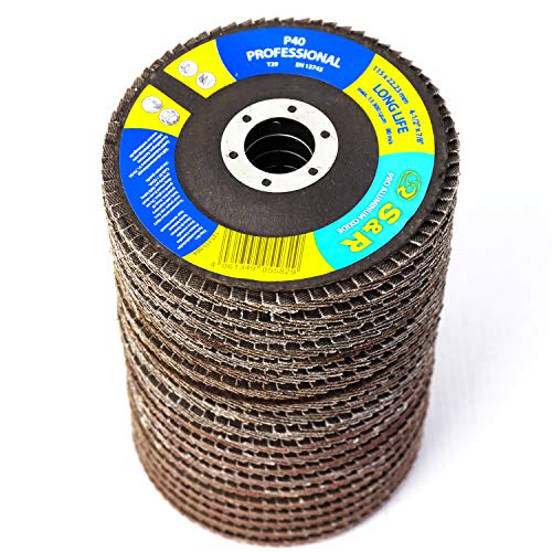 S&R 20 Disco de Láminas 115 mm para Madera y Metal. 5 discos cada grano : P40/60/80/120. Disco abrasivos para amoladora angular S&R 20 Disco de Láminas 115 mm para Madera y Metal. 5 discos cada grano : P40/60/80/120. Disco abrasivos para amoladora angular