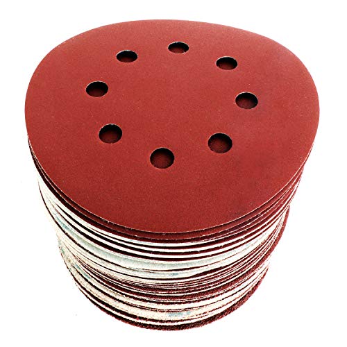 S&R Discos de Lija 125 mm con Velcro Papel abrasivo autoadhesivos. 60pzs: Grano cada 10 x 40/60/80/120/180/240 8 agujeros para Lijadora excéntrica S&R Discos de Lija 125 mm con Velcro Papel abrasivo autoadhesivos. 60pzs: Grano cada 10 x 40/60/80/120/180/240 8 agujeros para Lijadora excéntrica
