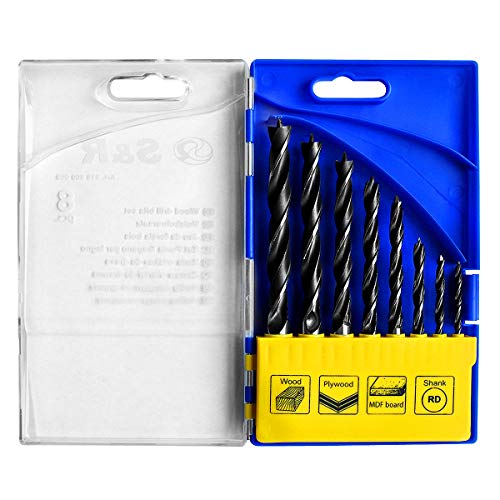 S&R Juego de Brocas para Madera 8pzs: 3,4,5,6,7,8,9,10 mm S&R Juego de Brocas para Madera 8pzs: 3,4,5,6,7,8,9,10 mm