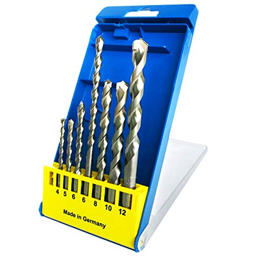 S&R Juego de Brocas para Pared Hormigon Granito Piedra / MADE IN GERMANY - Brocas: 4x85, 5x85, 6x100, 6x150,8x120, 10x120,12x150 mm. Calidad profesional S&R Juego de Brocas para Pared Hormigon Granito Piedra / MADE IN GERMANY - Brocas: 4x85, 5x85, 6x100, 6x150,8x120, 10x120,12x150 mm. Calidad profesional