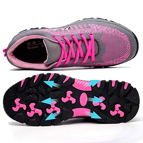 SROTER Unisex Zapatillas de Seguridad con Puntera de Acero Hombre Mujer Zapatos de Trabajo Transpirables Antideslizante Ligeras Comodas Zapatillas de Senderismo